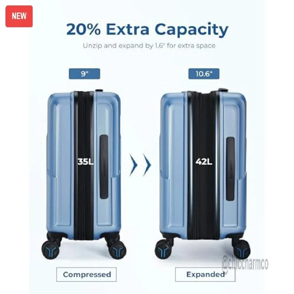 20-Inch Polycarbonate Carry-On Luggage with TSA Lock & Spinner Wheels